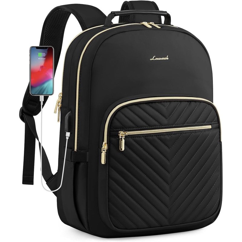 Travel Laptop Backpack for Women with USB Charging Port Fit 15.6 Inch Laptop