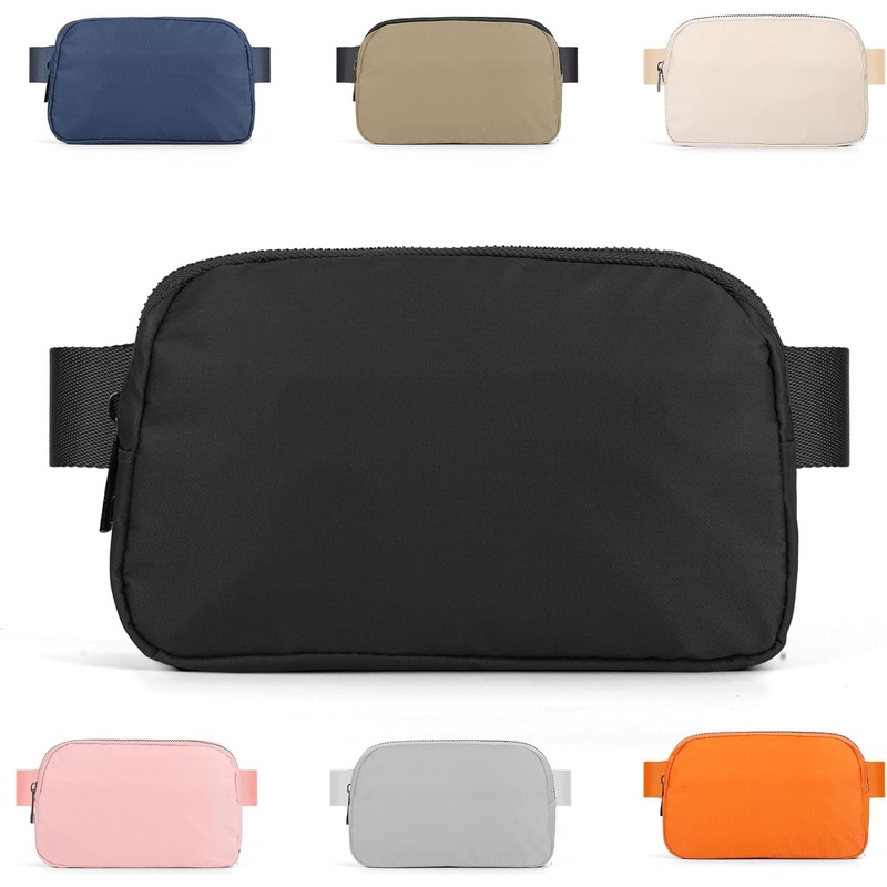 Unisex Fashionable Waterproof Belt Bag with Adjustable Strap - Black