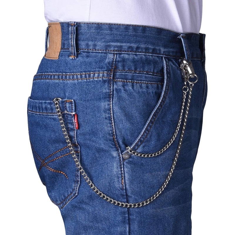 Wallet Chain 2 Pack (8 and 16 Inch) Pocket Keychain with 2 Rings