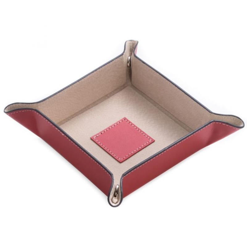 Bey Berk Leather Snap Tray - Red