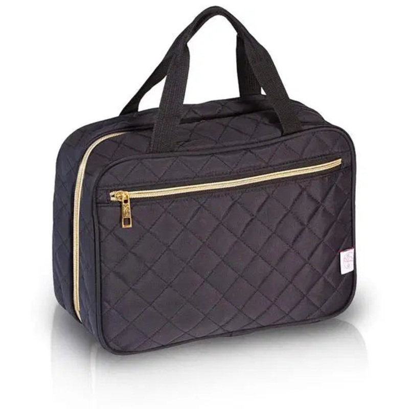Ms. Jetsetter Hanging Quilted Toiletry Bag - Black