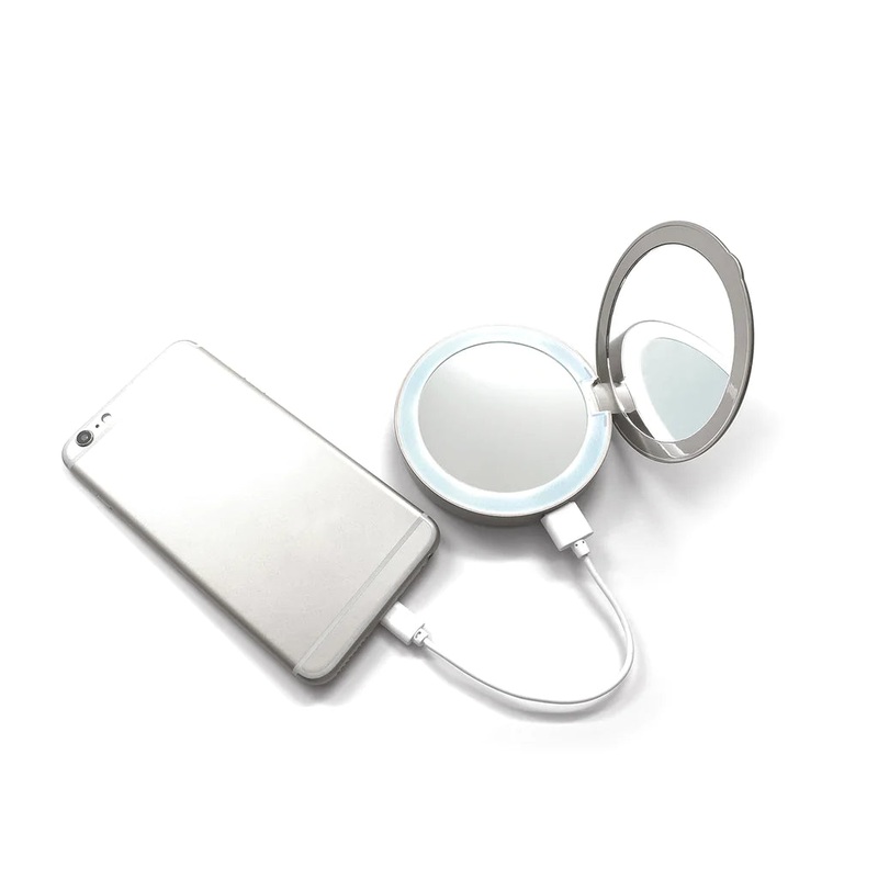 Tech Candy Glow Up Charging Mirror - Platinum