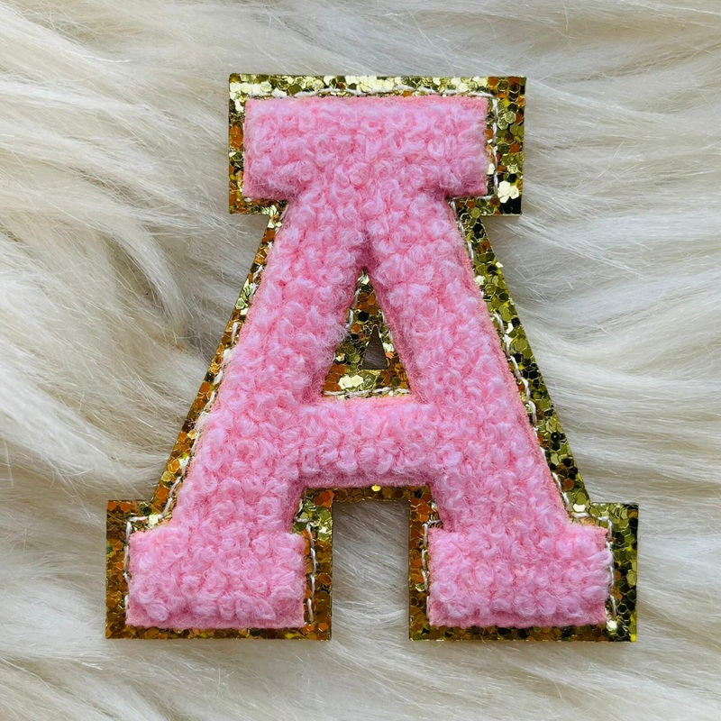 Varsity Letter Patch A - Soft Pink