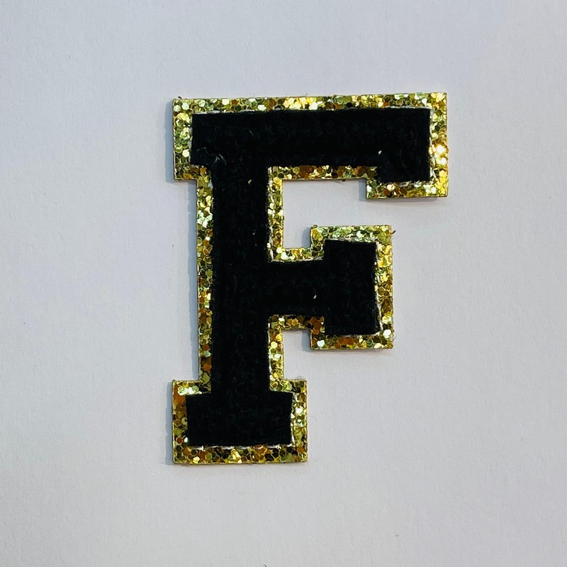 Varsity Letter Patch F - Black