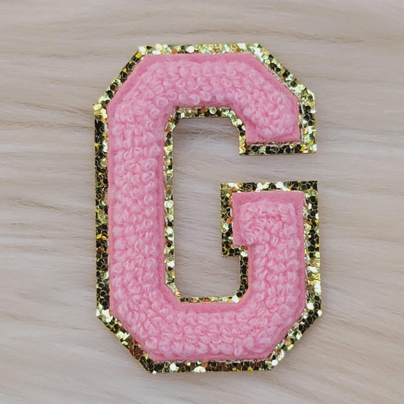 Varsity Letter Patch G  - Soft Pink