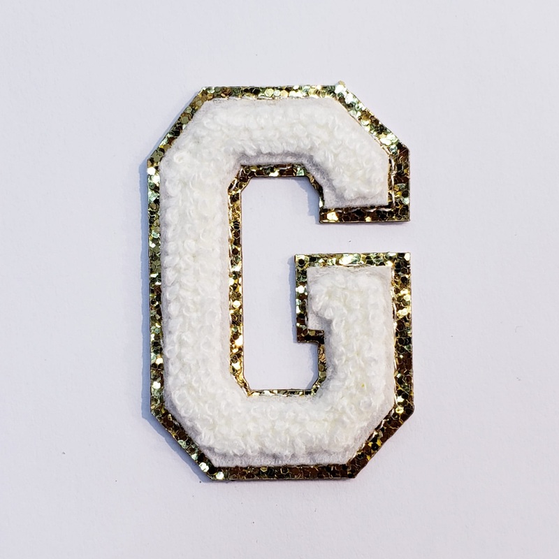 Varsity Letter Patch G - White