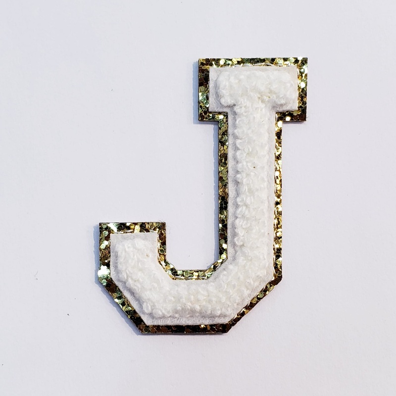 Varsity Letter Patch J - White