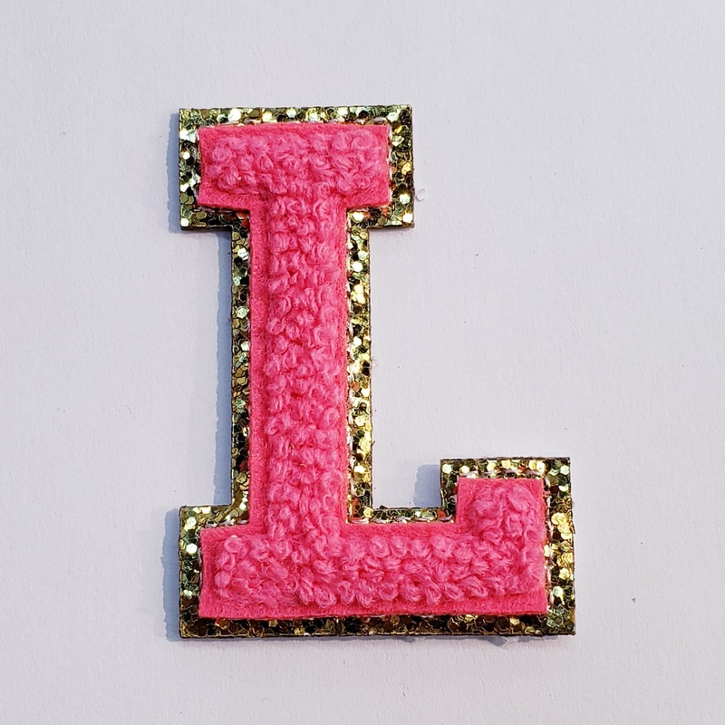 Varsity Letter Patch L - Hot Pink