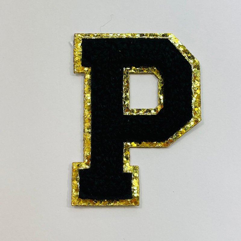 Varsity Letter Patch P - Black