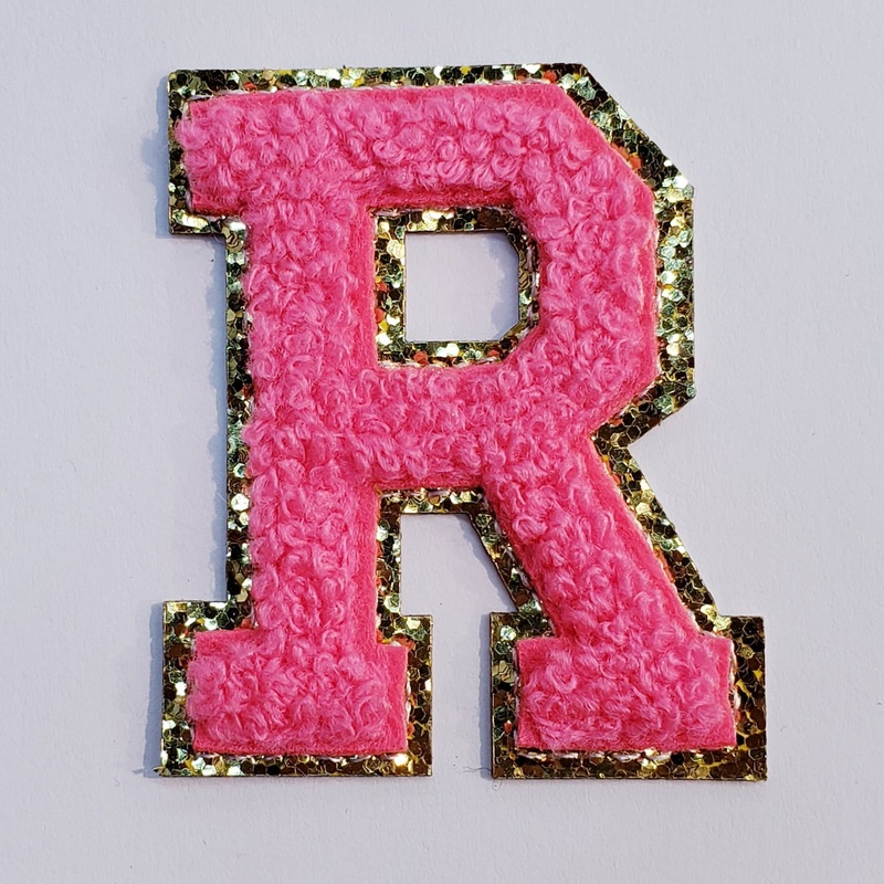 Varsity Letter Patch R - Hot Pink