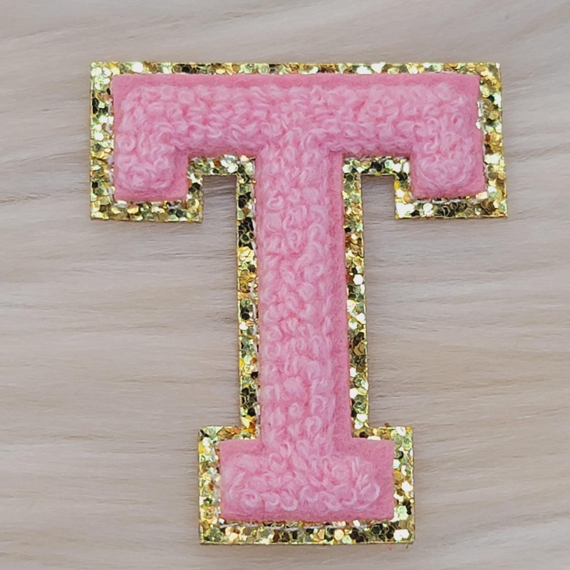 Varsity Letter Patch T - Soft Pink