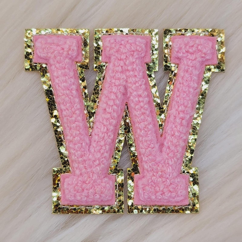 Varsity Letter Patch W - Soft Pink