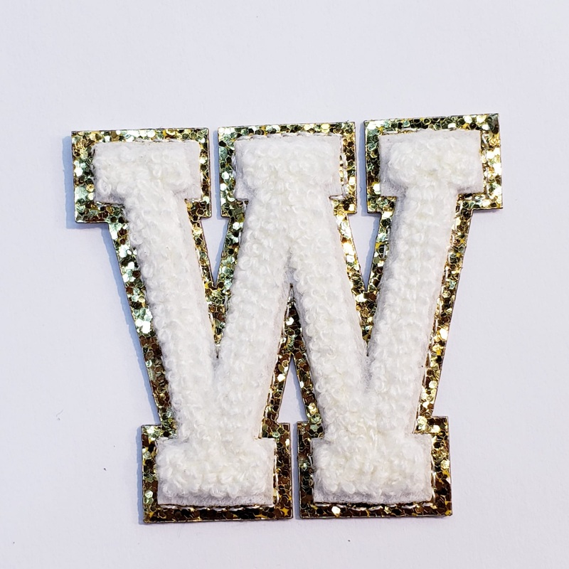 Varsity Letter Patch W  - White