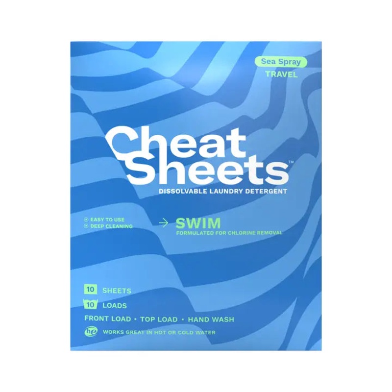 Cheat Sheets Eco-Friendly Laundry Detergent Sheets - Swim/Travel