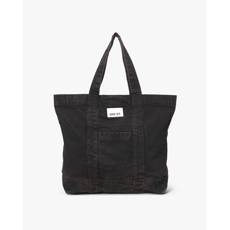 Large Washed Denim Shoulder Bag
