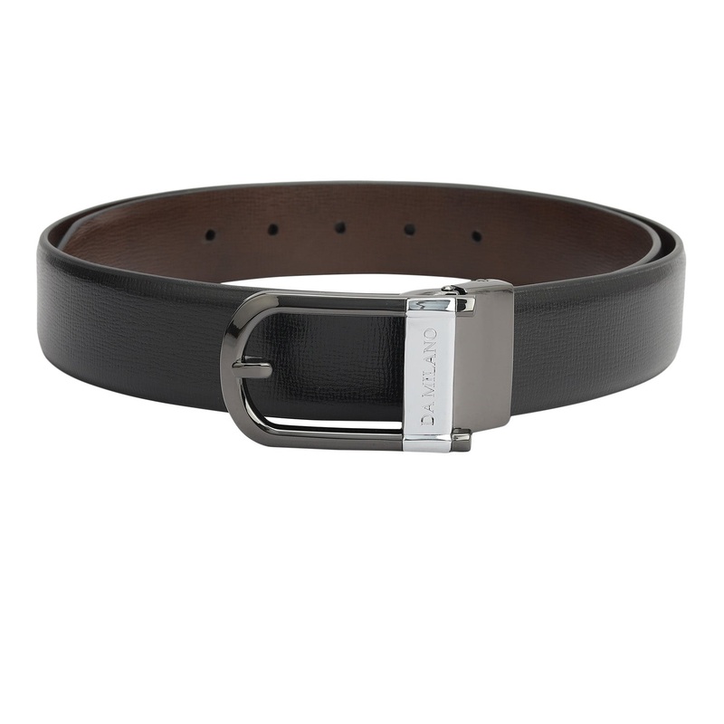 Formal Matrix Leather Mens Belt - Black & Brown