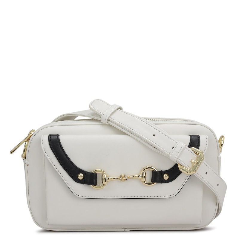 Mini Plain Leather Sling - Snow