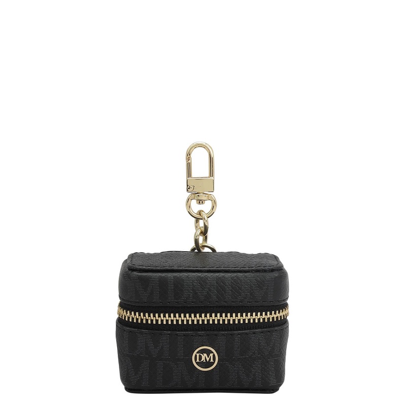 Monogram Franzy Leather Earpod Case - Black