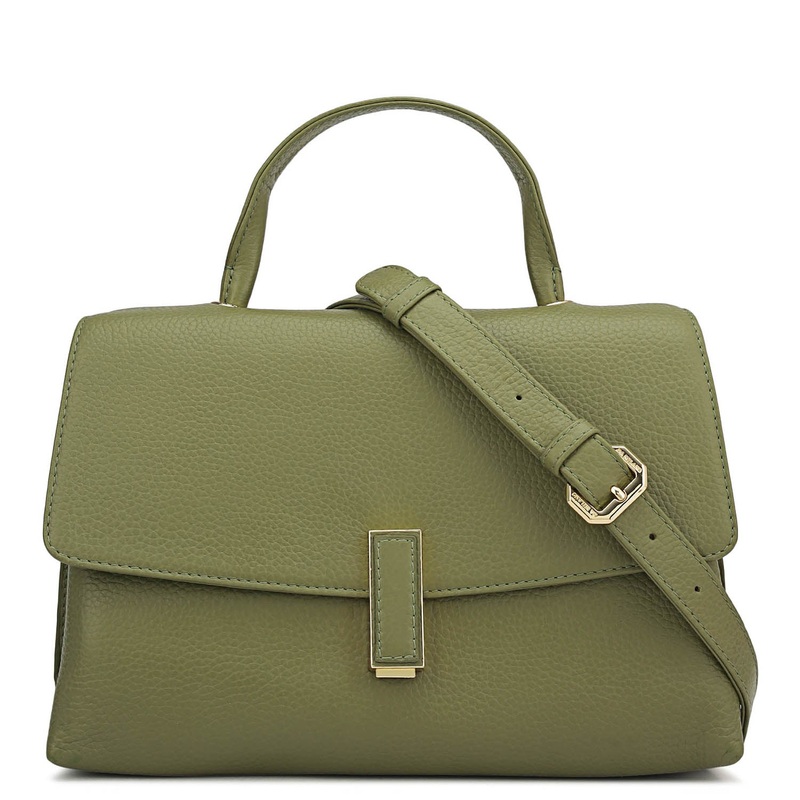 Small Wax Leather Satchel - Fern