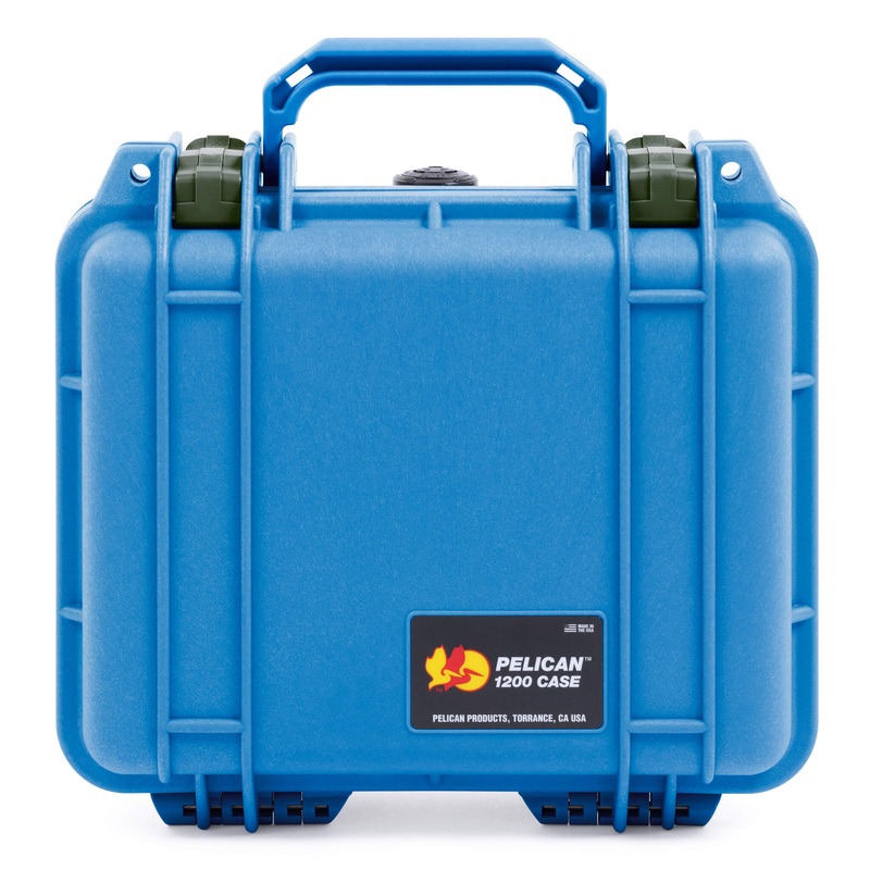 Pelican 1200 Case, Blue with OD Green Latches