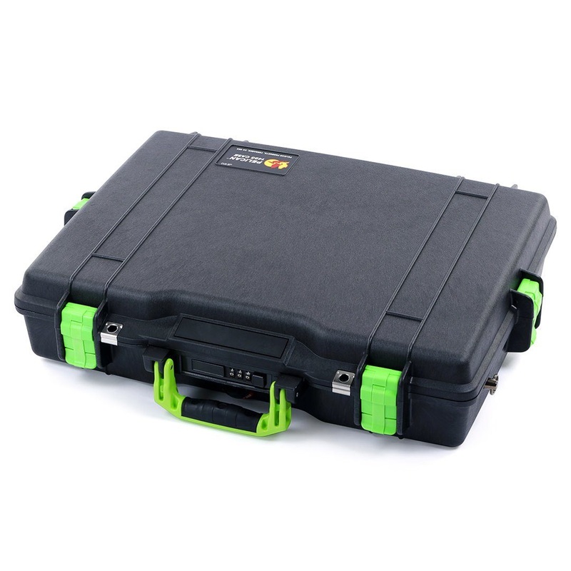 Pelican 1495 Case, Black with Lime Green Handle & Latches
