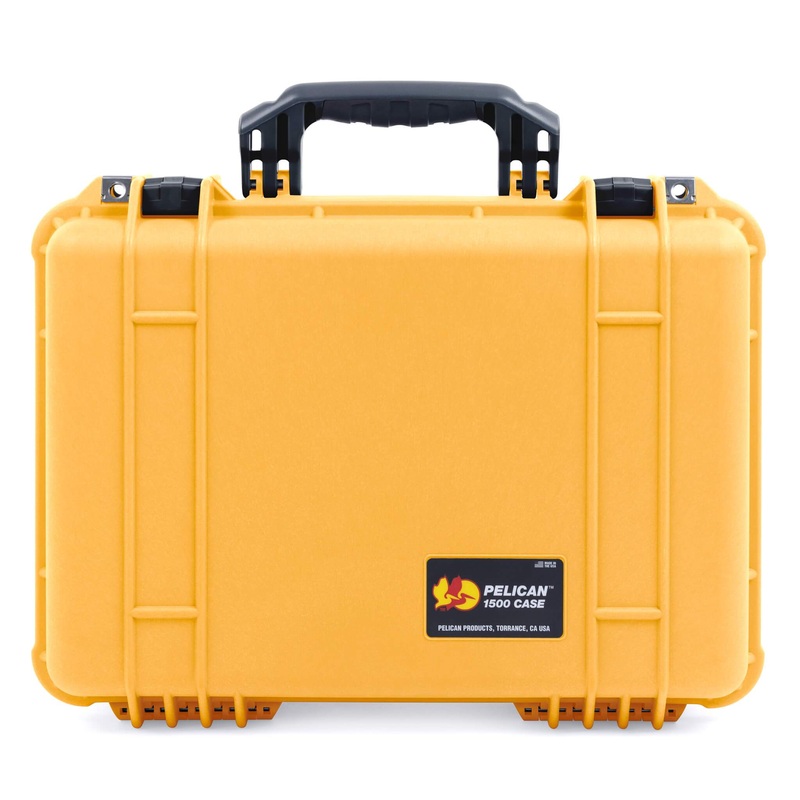 Pelican 1500 Case, Yellow with Black Handle & Latches