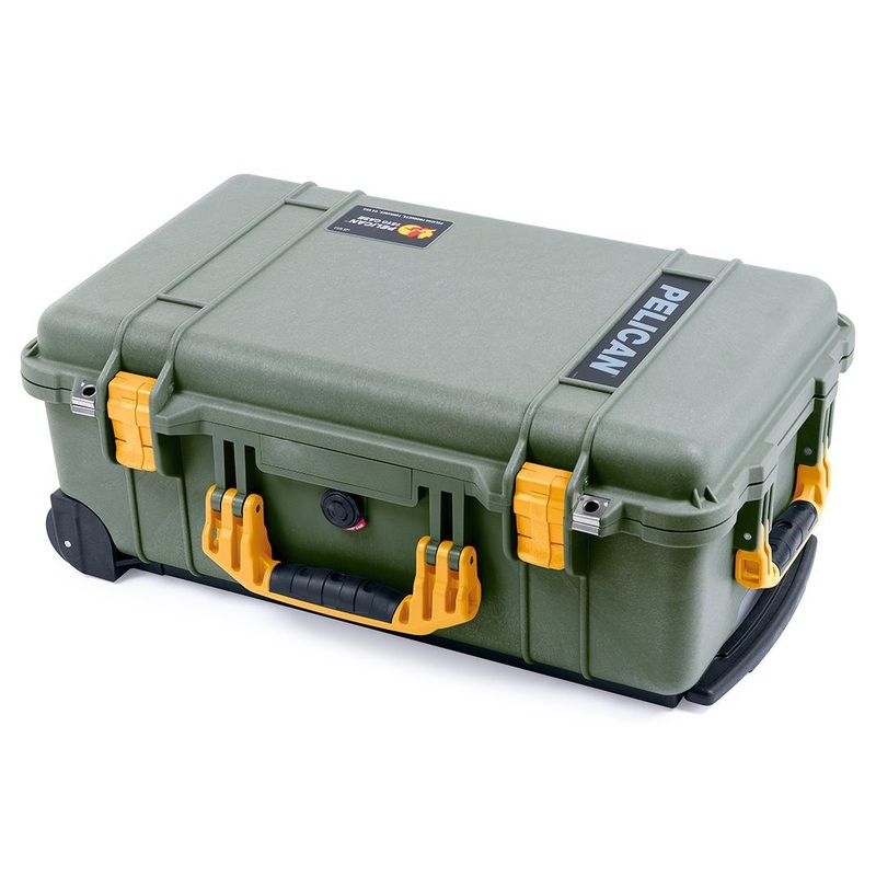 Pelican 1510 Case, OD Green with Yellow Handles & Latches