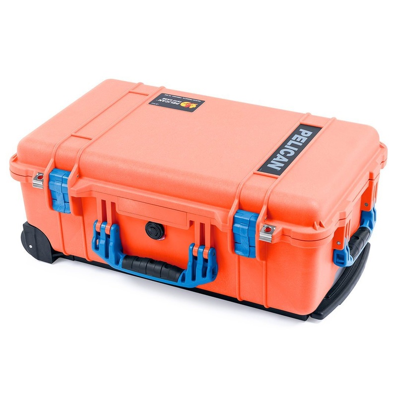 Pelican 1510 Case, Orange with Blue Handles & Latches