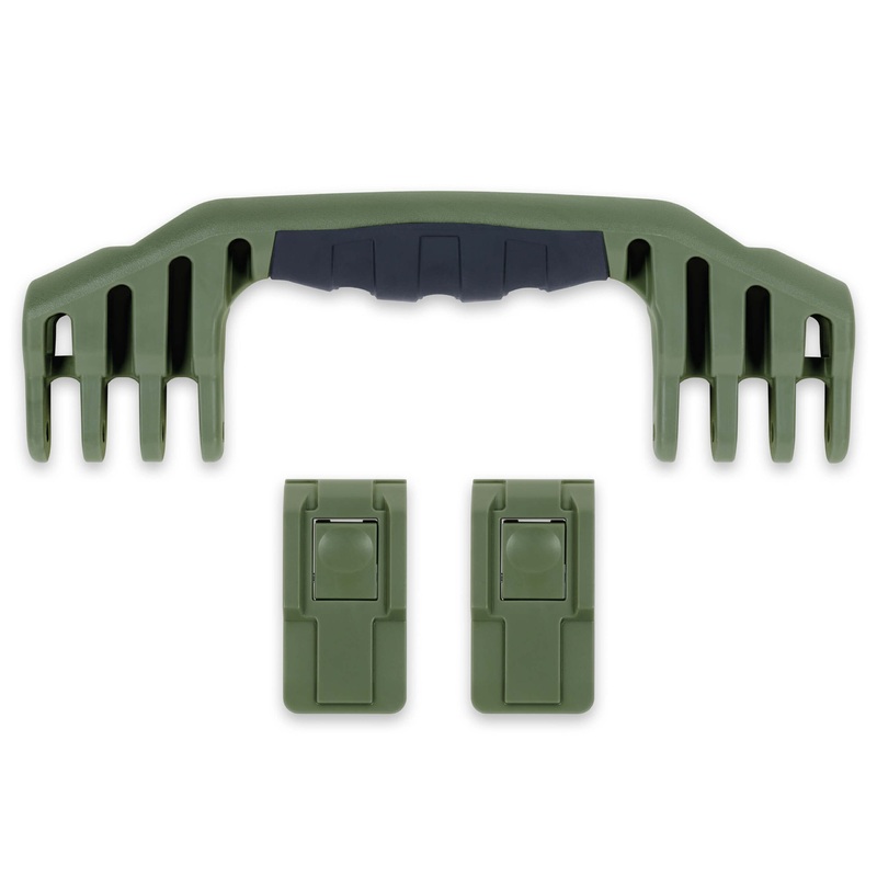 Pelican 1520 Replacement Handle & Latches, OD Green (Set of 1 Handle, 2 Push-Button Latches)