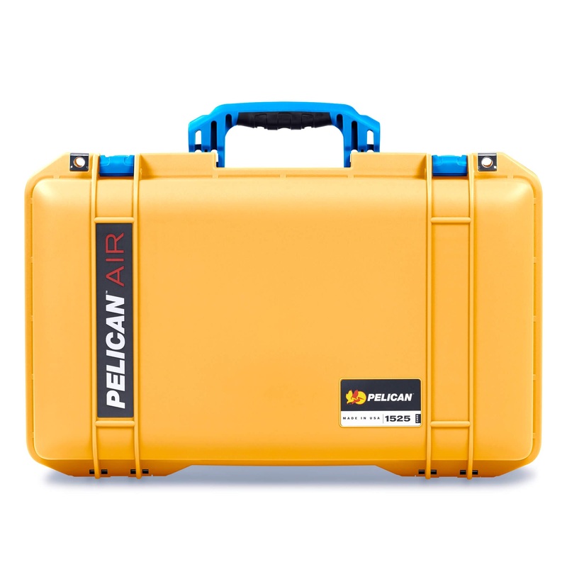 Pelican 1525 Air Case, Yellow with Blue Handle & Latches
