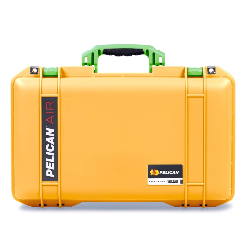 Pelican 1525 Air Case, Yellow with Lime Green Handle & Latches