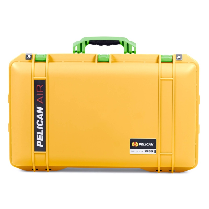 Pelican 1555 Air Case, Yellow with Lime Green Handle & Latches