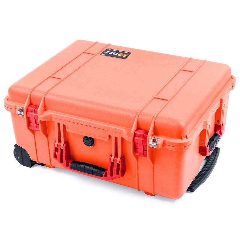 Pelican 1560 Case, Orange with Red Handles & Latches