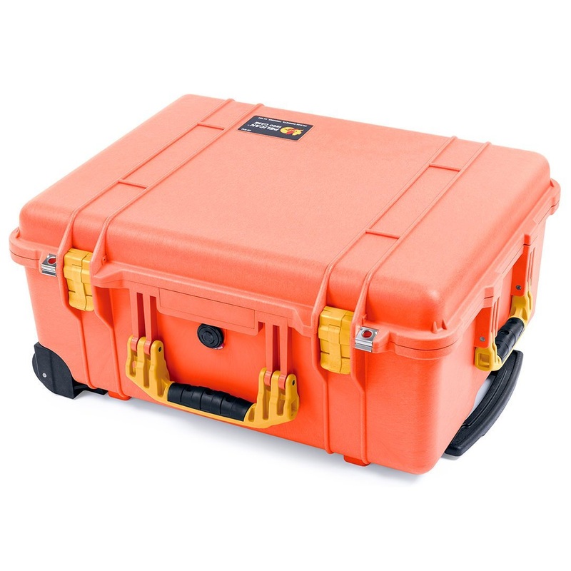 Pelican 1560 Case, Orange with Yellow Handles & Latches