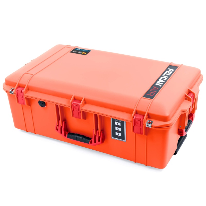 Pelican 1595 Air Case, Orange with Red Handles & Latches