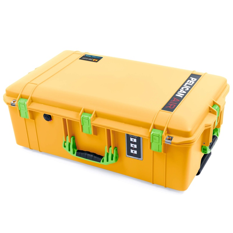 Pelican 1595 Air Case, Yellow with Lime Green Handles & Latches