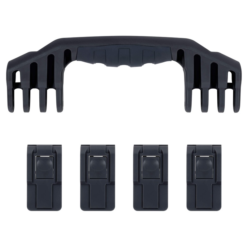 Pelican 1600 Replacement Handle & Latches, Black (Set of 1 Handle, 4 Push-Button Latches)