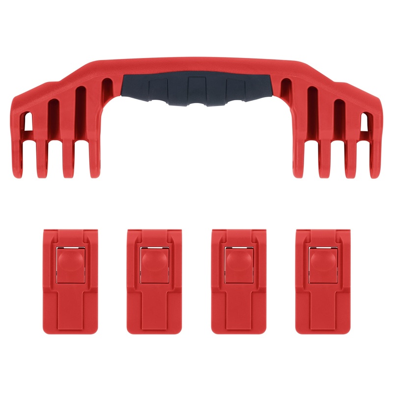 Pelican 1600 Replacement Handle & Latches, Red (Set of 1 Handle, 4 Push-Button Latches)
