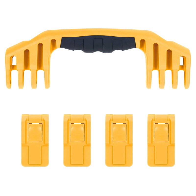 Pelican 1600 Replacement Handle & Latches, Yellow (Set of 1 Handle, 4 Push-Button Latches)
