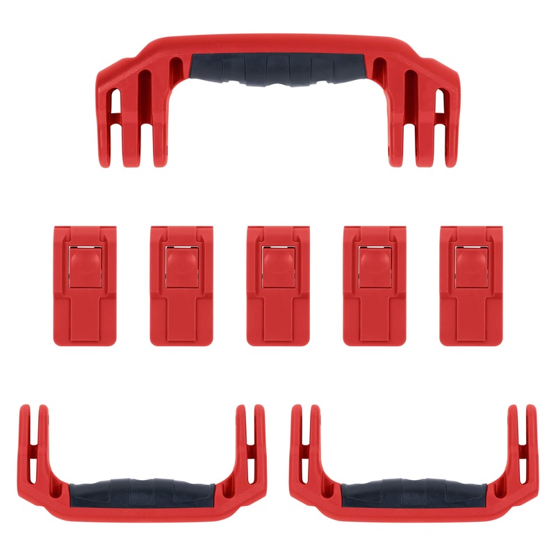 Pelican 1606 Air Replacement Handles & Latches, Red (Set of 3 Handles, 5 Latches)