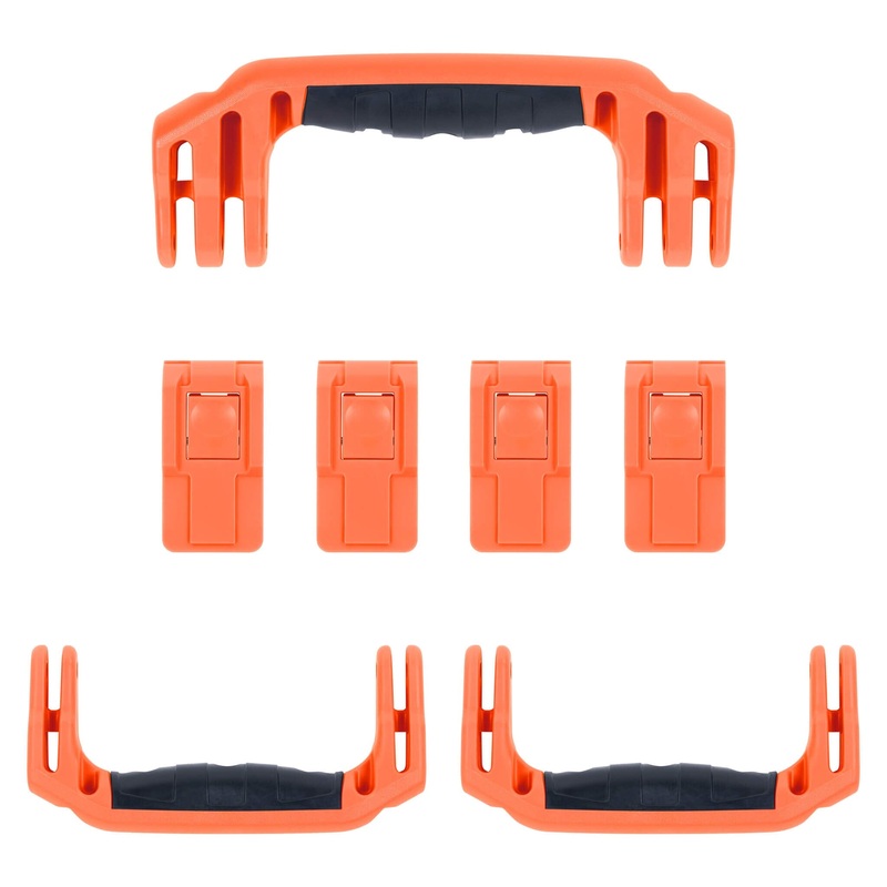 Pelican 1607 Air Replacement Handles & Latches, Orange (Set of 3 Handles, 4 Latches)