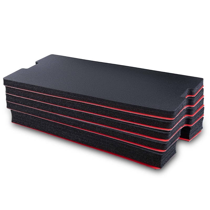 Pelican 1615 Air Tool Foam Kit (Set of 5 Black Foam Pieces with Red Plastic Backers)