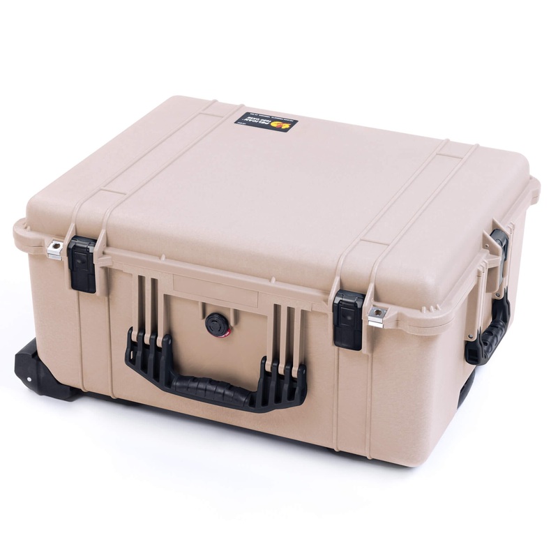 Pelican 1620 Case, Desert Tan with Black Handles & Push-Button Latches