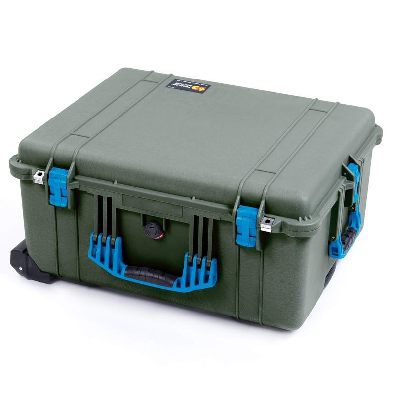 Pelican 1620 Case, OD Green with Blue Handles & Latches
