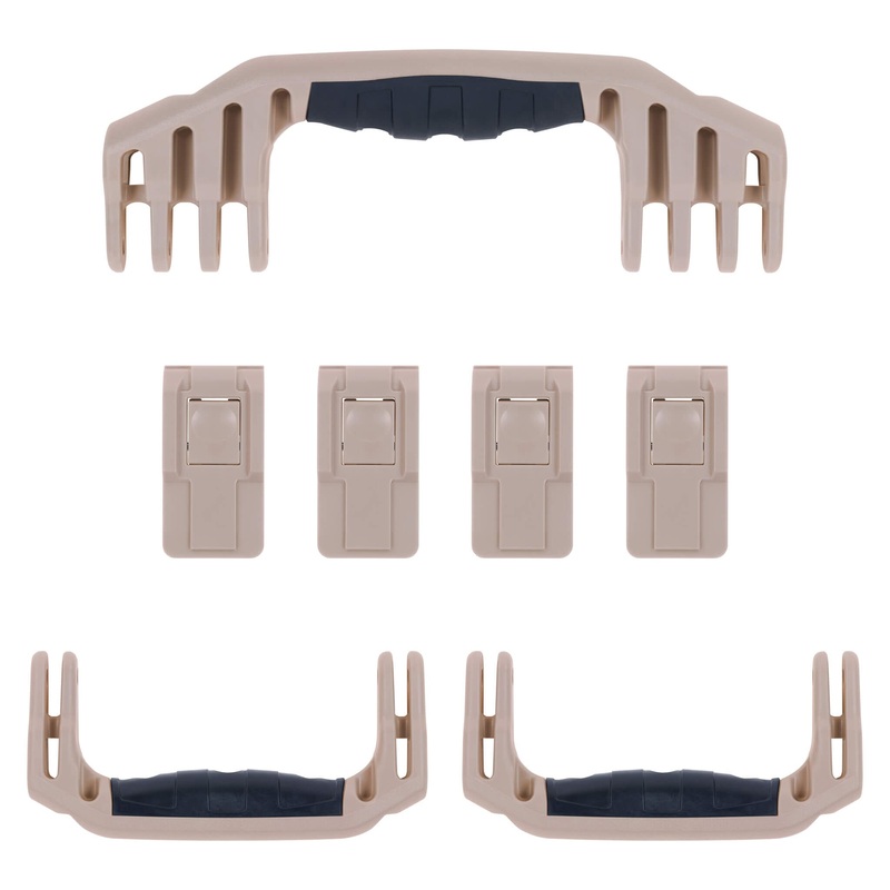 Pelican 1620 Replacement Handles & Latches, Desert Tan (Set of 3 Handles, 4 Push-Button Latches)