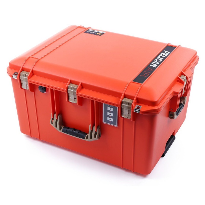 Pelican 1637 Air Case, Orange with Desert Tan Handles & Latches