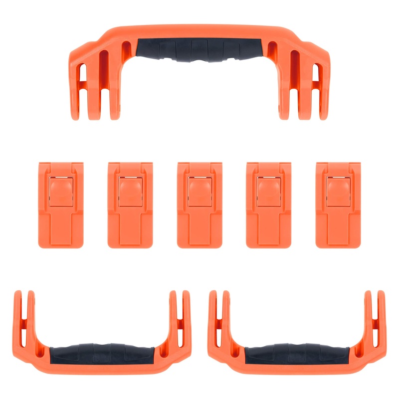 Pelican 1637 Air Replacement Handles & Latches, Orange (Set of 3 Handles, 5 Latches)