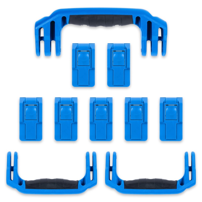 Pelican 1650 Replacement Handles & Push-Button Latches Set - Blue