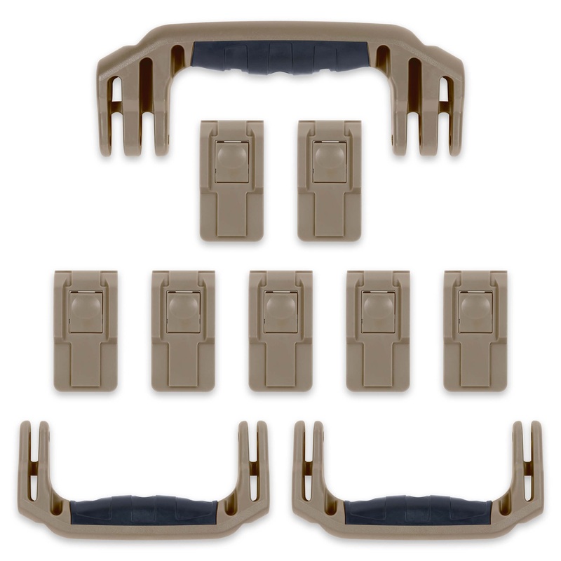 Pelican 1650 Replacement Handles & Push-Button Latches Set - Dark Desert Dirt