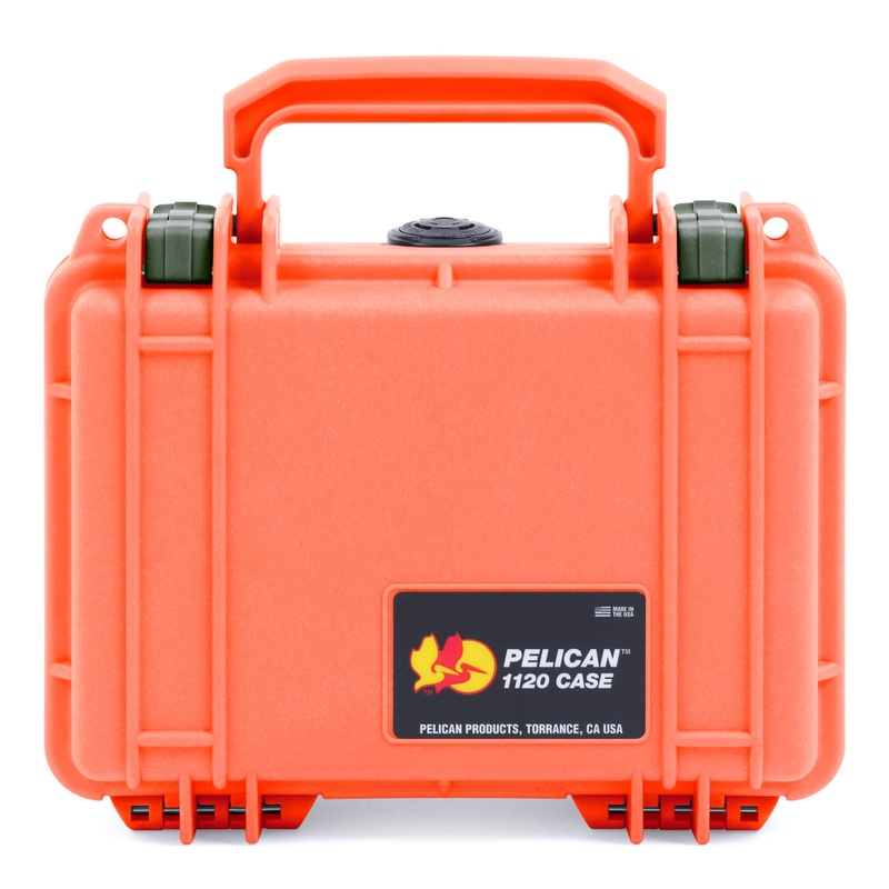 Pelican 1120 Case, Orange with OD Green Latches